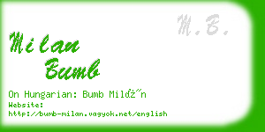 milan bumb business card